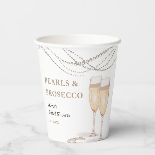 Gobelets En Papier Perles élégantes et Fête des mariées de poursuites (Verso)