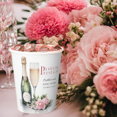 Gobelets En Papier Perles Et Prosecco Floral Élégante Fête des mariée