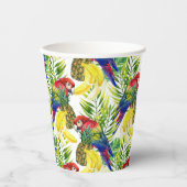 Gobelets En Papier Perroquets Et Fruits Tropicaux (Recto)