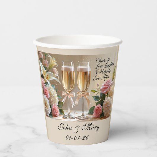 Gobelets En Papier Personalised Wedding Paper Cups (Recto)