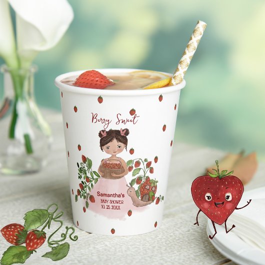 Gobelets En Papier Personalized Berry Sweet Baby Shower Disposable 