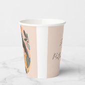Gobelets En Papier Personalized Boho Botanical Watercolor Celebration (Gauche)
