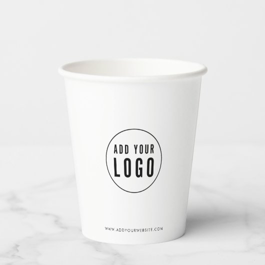 Gobelets En Papier Personalized Business Add Logo Modern Minimalist (Verso)