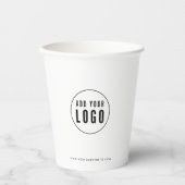 Gobelets En Papier Personalized Business Add Logo Modern Minimalist (Recto)