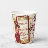 Gobelets En Papier Personalized Caricature Ruby and Gold Sweet 16 (Verso)