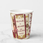 Gobelets En Papier Personalized Caricature Ruby and Gold Sweet 16 (Recto)