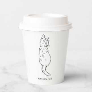 Gobelets En Papier Personalized Cat Line Art 8oz Paper Cup with Lid