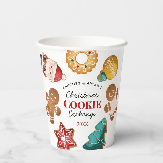 Gobelets En Papier Personalized Christmas Cookie Exchange Gingerbread (Verso)