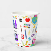 Gobelets En Papier Personalized Crayon Back To School (Gauche)