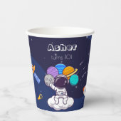 Gobelets En Papier Personalized Cute Reusable Blue Astronaut (Recto)