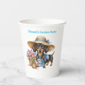 Gobelets En Papier Personalized Dachshund Garden Paper Cup | Cute Dog (Recto)