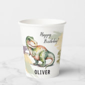Gobelets En Papier Personalized Dinosaur Kids Birthday Party (Recto)