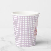 Gobelets En Papier Personalized Lavender Gingham 1st Birthday  (Droite)