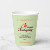 Gobelets En Papier Personalized Name | Thanksgiving with Bible Verse  (Verso)