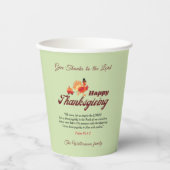 Gobelets En Papier Personalized Name | Thanksgiving with Bible Verse  (Recto)