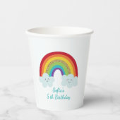 Gobelets En Papier Personalized Rainbow Kids Birthday Custom Name (Recto)