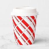 Gobelets En Papier Personalized Red Name Polska Flag Tiled Party (Verso)