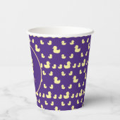 Gobelets En Papier Personalized Rubber Duck Modern Purple Baby Shower (Verso)