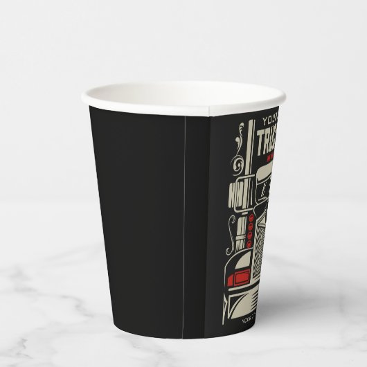 Gobelets En Papier Personalized Trucking 18 Wheeler BIG Trucker (Droite)