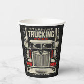 Gobelets En Papier Personalized Trucking 18 Wheeler BIG Trucker (Recto)