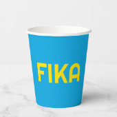 Gobelets En Papier Personnalisable FIKA Bold Jaune et Bleu (Verso)
