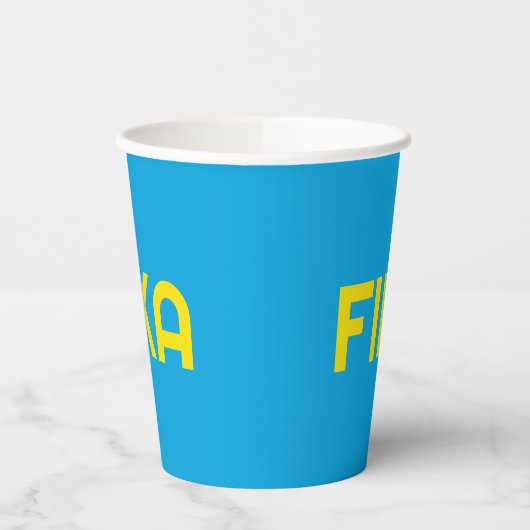 Gobelets En Papier Personnalisable FIKA Bold Jaune et Bleu (Gauche)