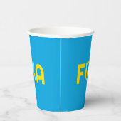 Gobelets En Papier Personnalisable FIKA Bold Jaune et Bleu (Droite)