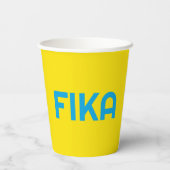Gobelets En Papier Personnalisable FIKA Bold Jaune et Bleu (Verso)