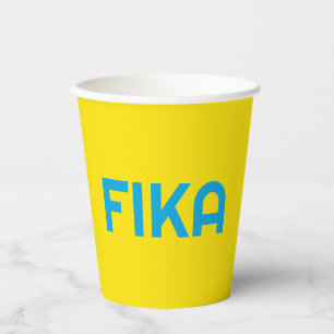Gobelets En Papier Personnalisable FIKA Bold Jaune et Bleu