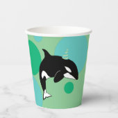 Gobelets En Papier Personnalisable Orca Killer Whale Anniversaire (Recto)