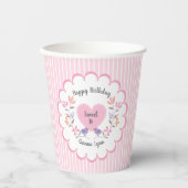 Gobelets En Papier Personnalisable Rose Floral Sweet 16 Anniversaire (Recto)