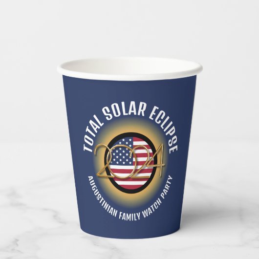 Gobelets En Papier Personnalisé 2024 TOTAL SOLAR ECLIPSE USA (Verso)