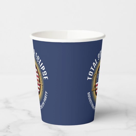 Gobelets En Papier Personnalisé 2024 TOTAL SOLAR ECLIPSE USA (Gauche)