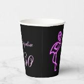 Gobelets En Papier Personnalisé 30e anniversaire Retro Neon rose flam (Droite)
