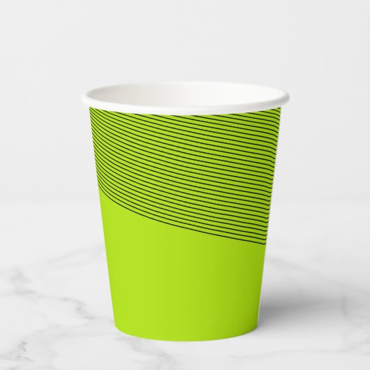 Gobelets En Papier Personnalisé Lime Green Abstrait moderne Neon Part (Verso)