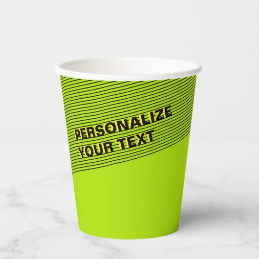 Gobelets En Papier Personnalisé Lime Green Abstrait moderne Neon Part (Recto)