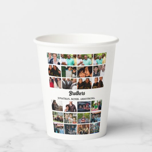 Gobelets En Papier Personnalisé Meilleurs Amis Forever Brothers Photo (Verso)