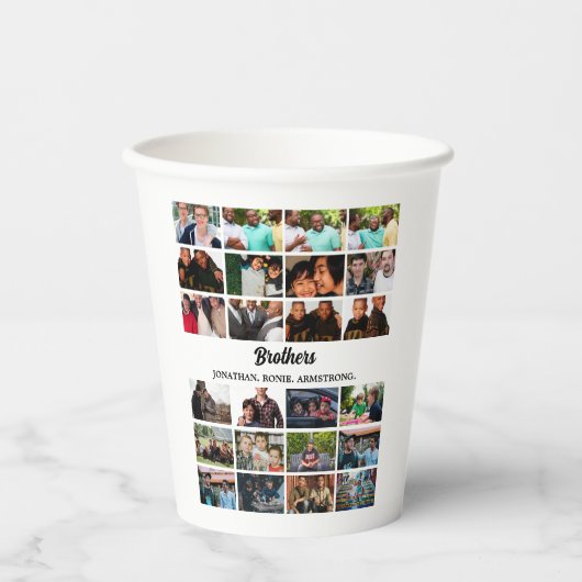 Gobelets En Papier Personnalisé Meilleurs Amis Forever Brothers Photo (Recto)