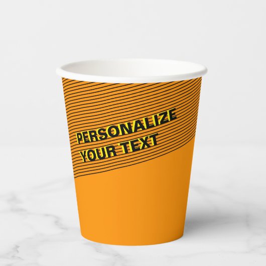 Gobelets En Papier Personnalisé Orange Cool Moderne Simple Neon Party (Recto)