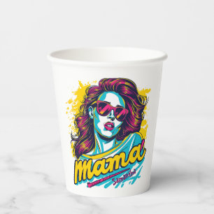 Gobelets En Papier Personnalisé Retro Mama Pop Art (12)