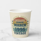 Gobelets En Papier Personnalisé Trente vintage 30e anniversaire (Recto)