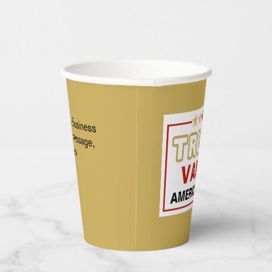 Gobelets En Papier Personnalisé, Trump 2025 L'âge d'or, l'Amérique d' (Droite)