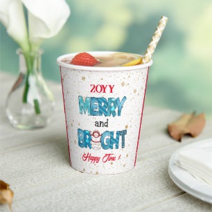 Gobelets En Papier Personnaliser Joyeuse Et Lumineuse