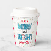 Gobelets En Papier Personnaliser Joyeuse Et Lumineuse (Recto)