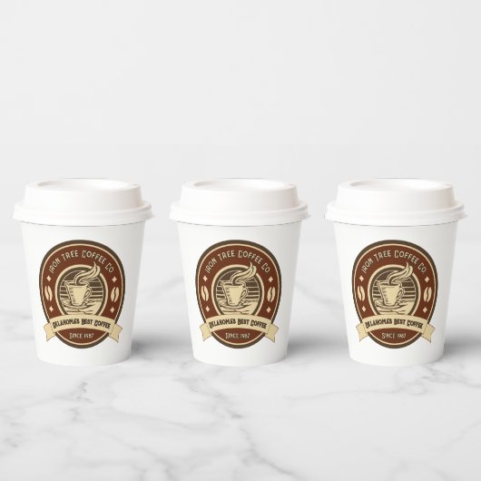 Gobelets En Papier Personnaliser la devanture rustique de café généri (Multi)