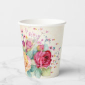 Gobelets En Papier Personnaliser le nom ou le bouquet de texte du Mar (Recto)