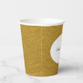 Gobelets En Papier Personnaliser Parties scintillant Gold Image Votre (Droite)