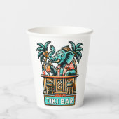 Gobelets En Papier Personnaliser Retro Elephant Tiki Bar (Verso)