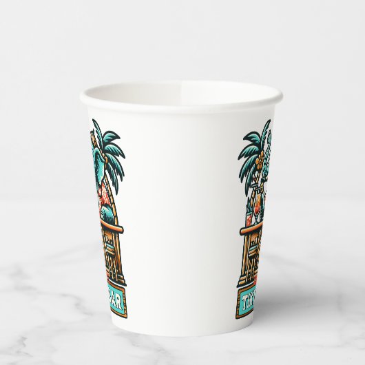 Gobelets En Papier Personnaliser Retro Elephant Tiki Bar (Gauche)