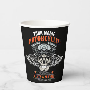 Gobelets En Papier Personnalized Biker Flying